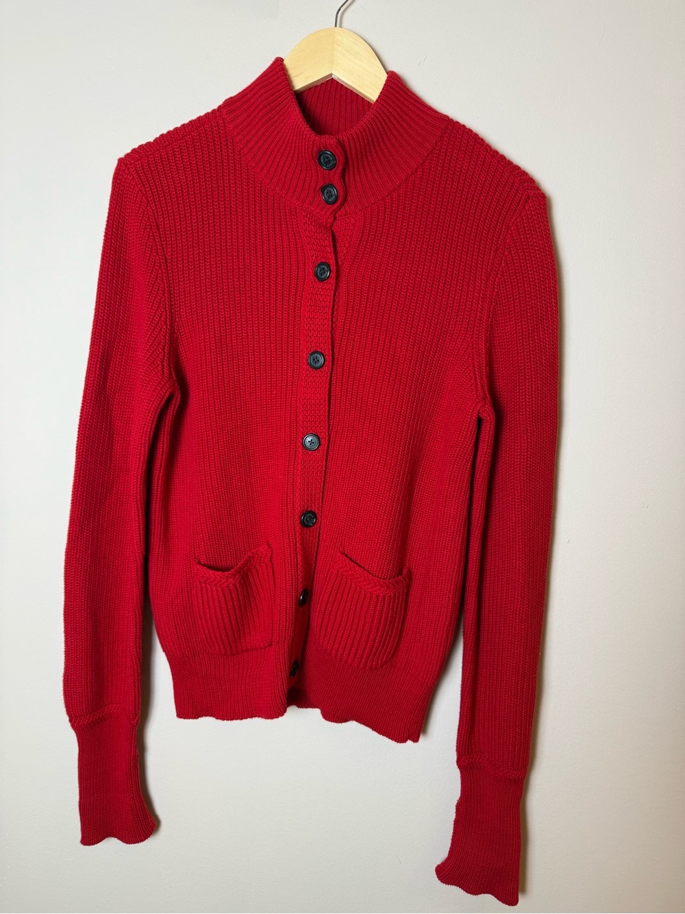 Lauren Ralph Lauren Red Cotton Cardigan Size M